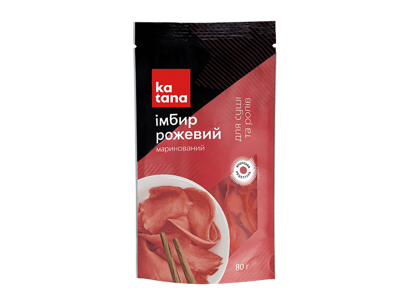 Имбирь розовый маринованный для суши и роллов , 80 г - Katana