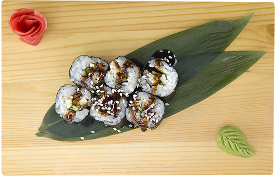  Recipe for maki roll with eel and cucumber