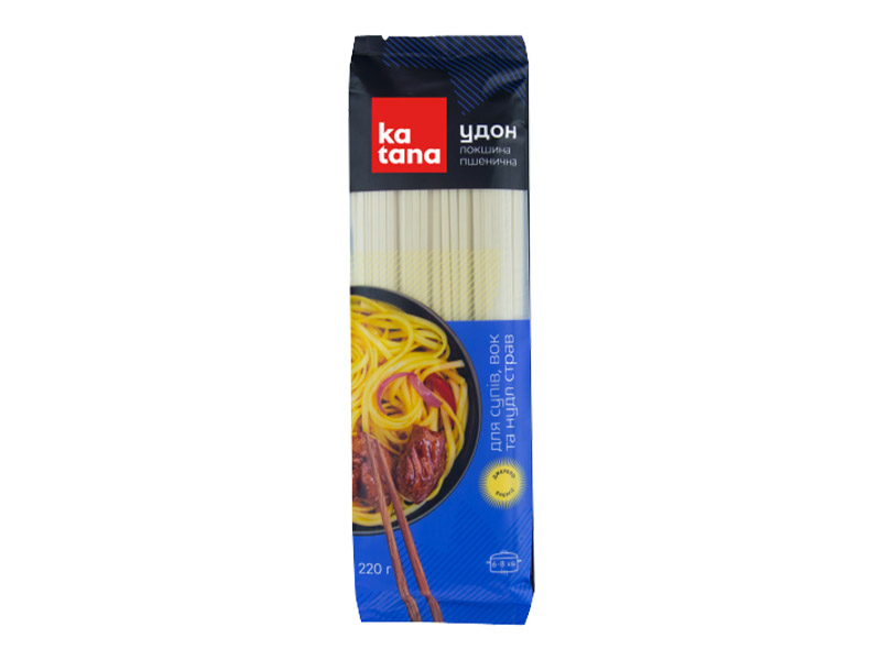 Udon wheat noodles for soups, wok and noodle dishes, 220 g - Katana
