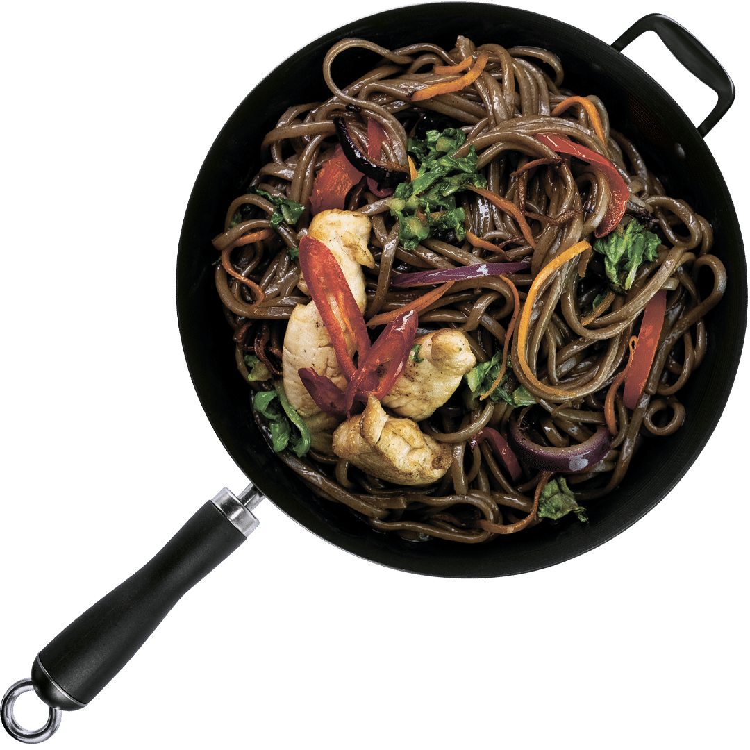  WOK buckwheat noodles Soba in black pepper sauce