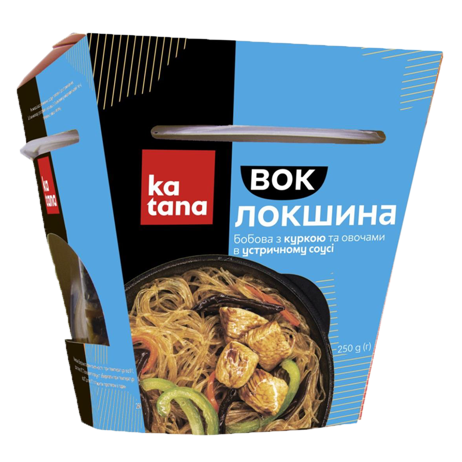 WOK Bean noodles with chicken and vegetables in oyster sauce, 250 g Katana