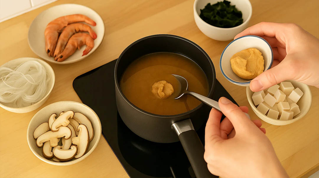 Summer Miso Soup - indredients from Katana